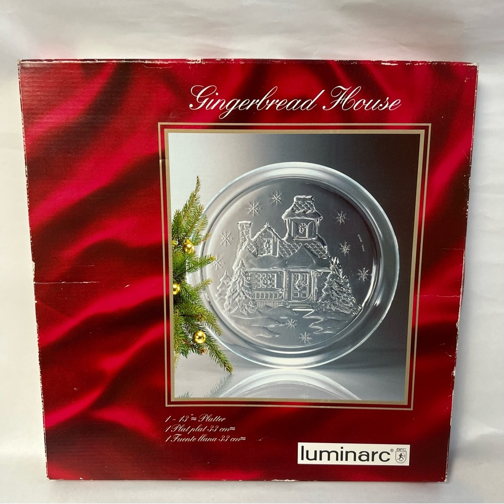 LUMINARC Gingerbread House Christmas Platter NWOT
